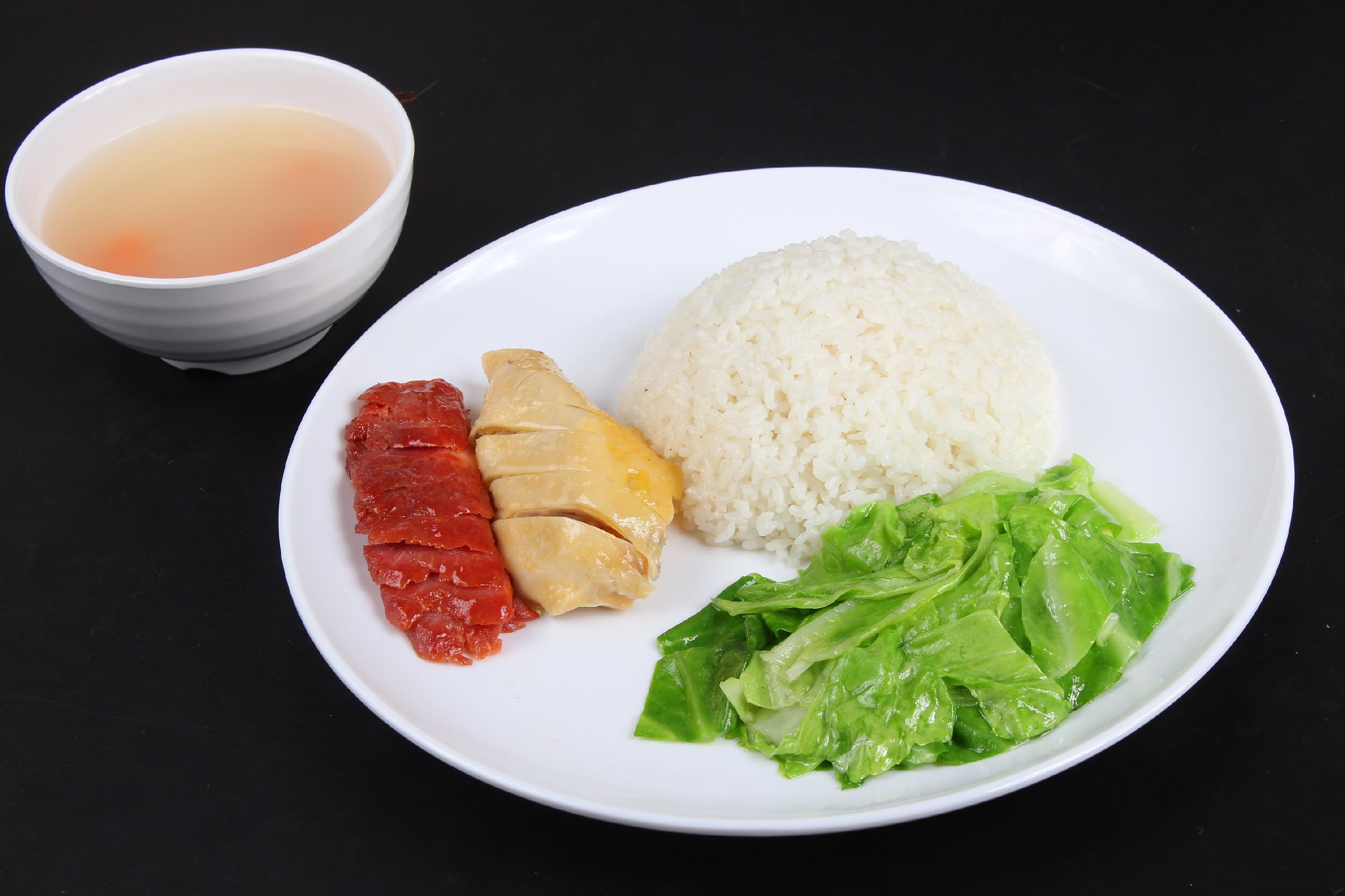 白切鸡叉烧饭
